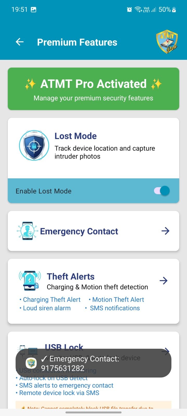 SIM Change Detection Screen